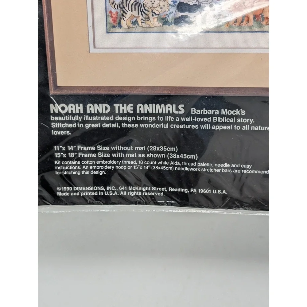 Vintage Dimensions Noah's Ark Counted Cross Stitch‎ Kit Christian Animals 1990